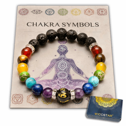 Doppelt Chakra Armband mit Schmuckbeutel & bedeutung Karte Angebot bei HelloDeals