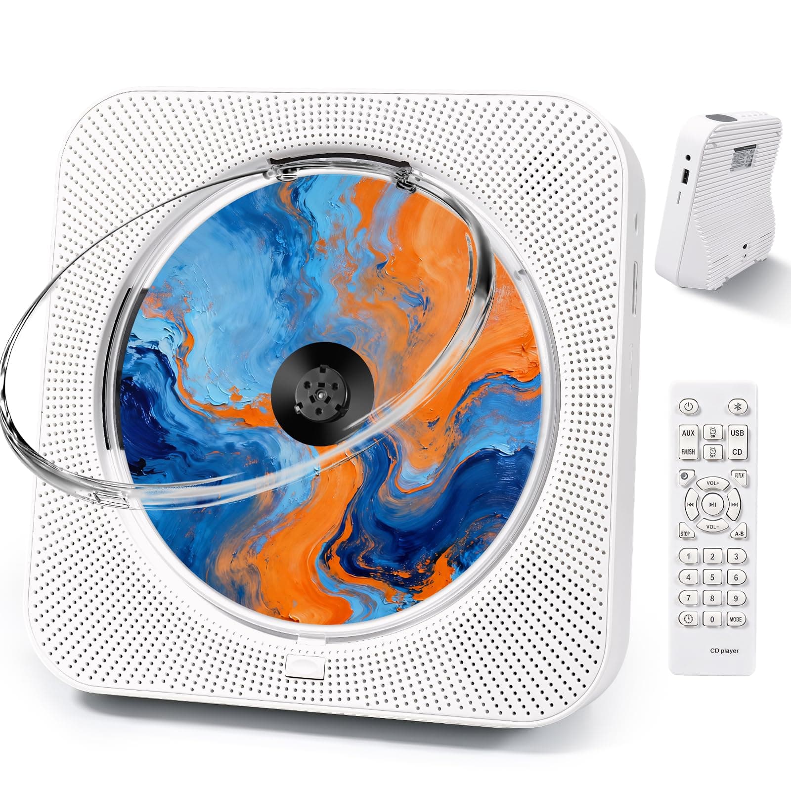 CD Player Tragbar mit Bluetooth 5.1, Liphier CD-Player Musik Heim-Desktop, CD Spieler Kinder mit HiFi Lautsprecher, LED-Bildschirm FM-Radio USB/AUX Kopfhörerbuchse, (Weiß) Angebot bei HelloDeals