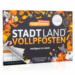 DENKRIESEN Stadt Land VOLLPFOSTEN® - Classic Edition | Wortspiel für 2-50 Spieler | Familienspiel ab 12 Jahren | Stadt Land Fluss | Gesellschaftsspiel & lustiges Partyspiel im DIN A4 Format DIN A4 Spielblock Angebot bei HelloDeals
