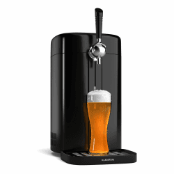 Klarstein FrostBrew Bierzapfanlage - 5L Bierzapfanlage mit CO₂-Drucksystem, Thermoelektrisches Kühlsystem, Temperaturregelung 3-12 °C, LED-Anzeige, Abnehmbare Tropfschale, Schwarz/Silber Schwarz / Silber Angebot bei HelloDeals