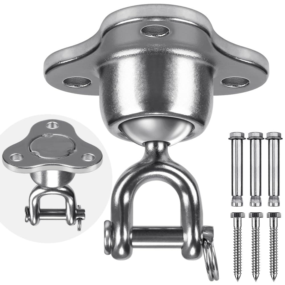 SELEWARE Schaukelhaken Schwerlast Hängesessel Outdoor - Drehhaken Boxsack Halterung Deckenhaken Holzbalken hängematte Befestigung Deckenhalterung für Reifennetz-Schaukel Gym Yoga 400KG Kapazität 360° Geräuschloser Drehen Schaukelhaken Angebot bei HelloDeals