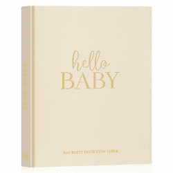 Lanpn Hello Baby Erstes 5 Jahr Babytagebuch für Mädchen Junge - Leinen Hardcover Baby Tagebuch zum Eintragen Babybuch für neue Eltern - Baby Album Baby Erinnerungsbuch Geschenk (Beige, 154 Seiten) Deutsch Beige Angebot bei HelloDeals