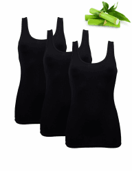 Basic Treasure 3er-Pack Unterhemden Damen, Spaghettiträger Top Damen, Premium Bambus Unterhemd Damen, Luftiges und dünnes M Schwarz | Tank Top Angebot bei HelloDeals