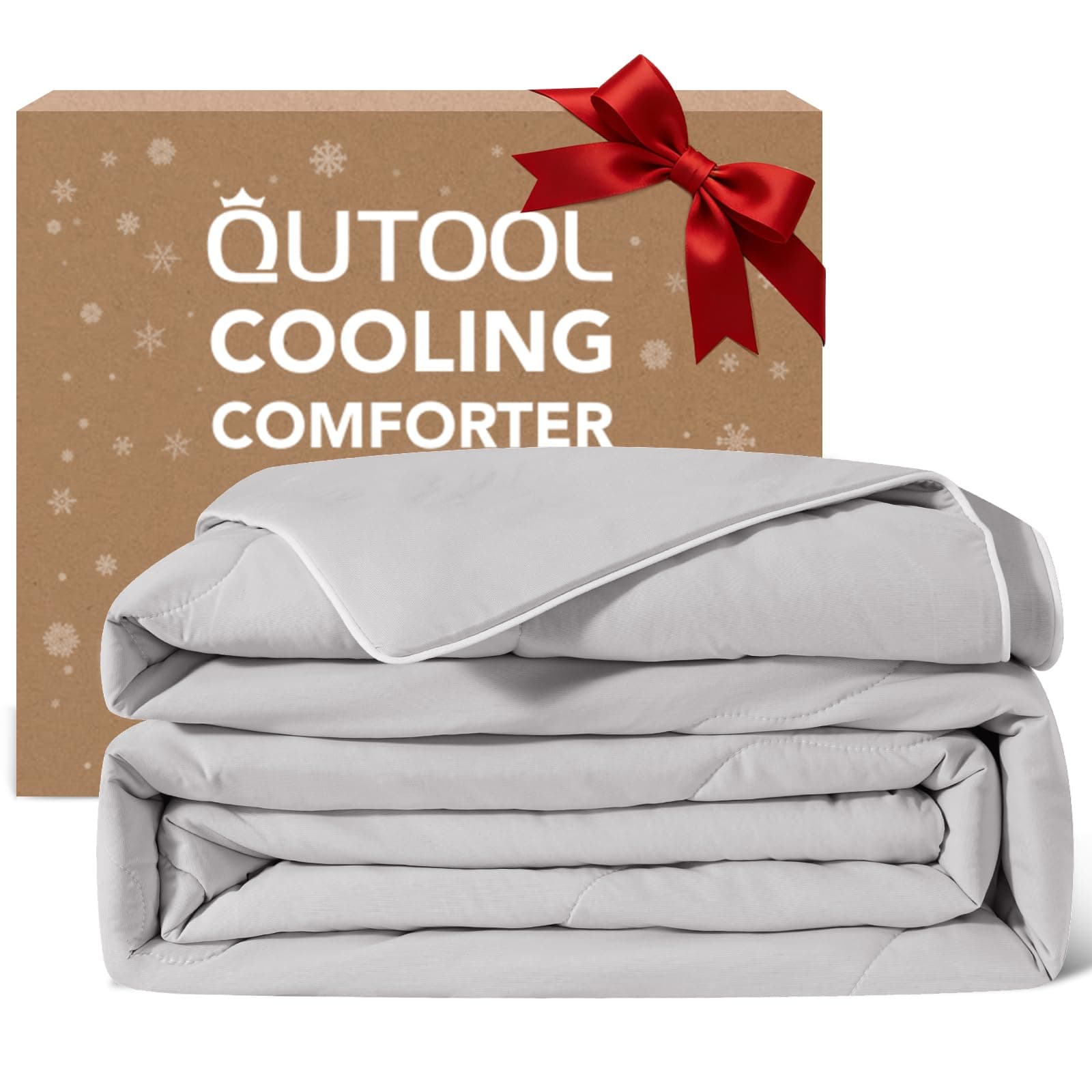 Qutool Sommerkühldecke Doppelseitig - Leichte Selbstkühlende kühlende Decke mit Arc-Chill, Atmungsaktive Sommerdecke für Heiße Schläfer, 228x228cm Grau Angebot bei HelloDeals