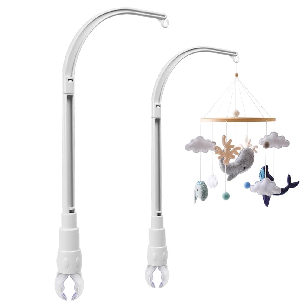 Mobile Halterung für Babybett, Babybett Klingelhalterung Mobile Baby Bett Halter, Baby Wiege Mobile Aufhänger Wickeltisch Mobilehalter für Aufhängung Windspiele Spielzeug, Weiß(nur Arm) Angebot bei HelloDeals