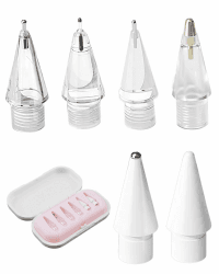 6 Stück Spitze kompatibel mit Apple Pencil Hochsensibel Ersatzspitzen für Apple Pencil Pro USB-C & 1./2. Generation iPencil Spitze Set mit Tragbox 6 Dämpfungsvarianten Angebot bei HelloDeals