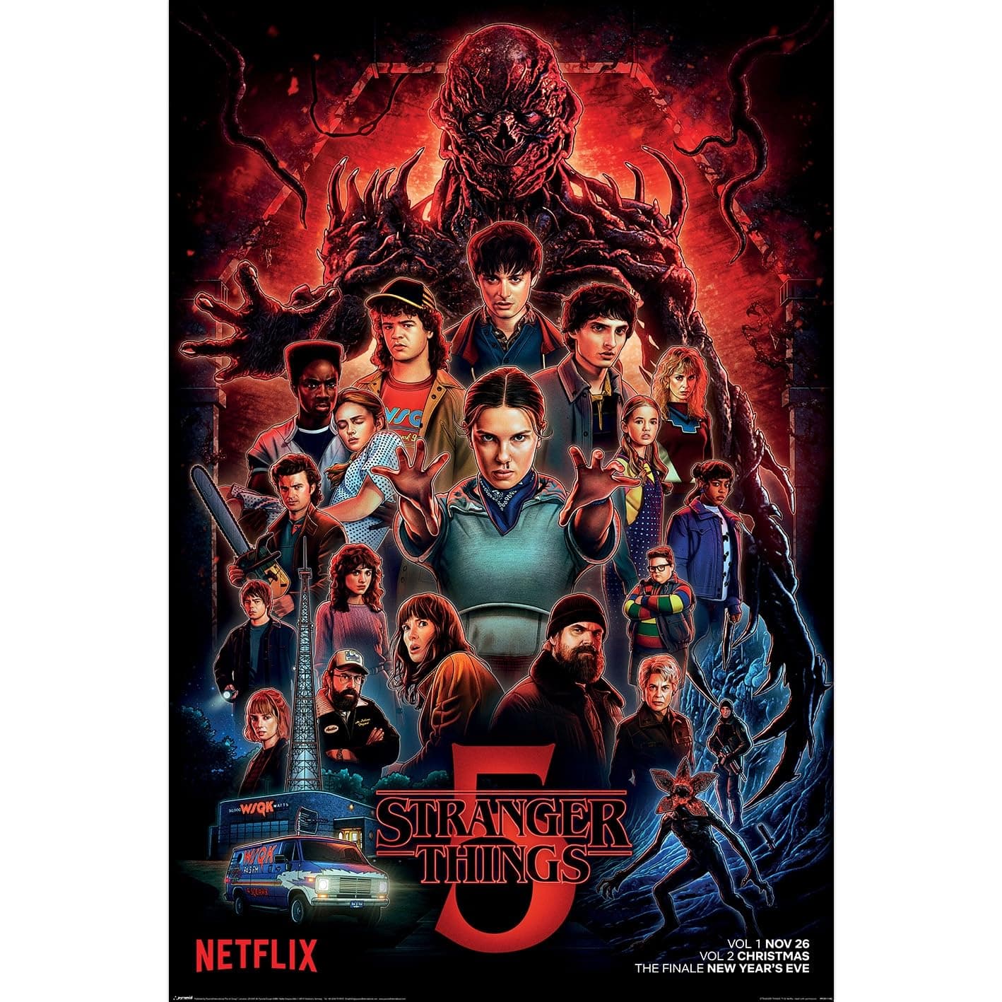 Stranger Things Final Season Poster, Staffel 5, Maxi-Poster, 61 cm x 91,5 cm, offizielles Netflix-Lizenzprodukt, Premium-Wandkunst für Schlafzimmer, Wohnzimmer & Sammler Angebot bei HelloDeals