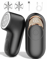 Fusselrasierer Elektrisch - Tragbarer & Aufladbarer Fusselentferner an Kleidung mit 3 Geschwindigkeitsstufen - Entfussler für Alle Stoffe inkl. LED-Anzeige (Schwarz) Schwarz-q28 Angebot bei HelloDeals