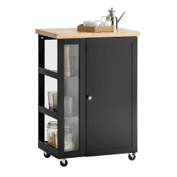 SoBuy Küchenwagen zum Rollen Servierwagen Beistellwagen Rollwagen mit 3 Ablagefächern Rollwagen Für Küche, Wohnzimmer, Esszimmer Schwarz BHT ca. 60x90x40cm FKW75-SCH Angebot bei HelloDeals