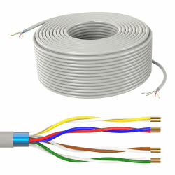 Lumonic Telefonkabel JYSTY grau | 4x2x0,6mm CCA | 25m | farbcodiert & geschirmt | Metermarkierung | Fernmeldekabel, Telefonanschlusskabel 4x2x0,6mm 25m Angebot bei HelloDeals