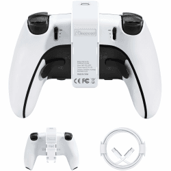 AMAZEAR Akku Pack für PS5 DualSense Controller, PlayStation 5 Zubehör 3000mAh Schnell Ladegerät, tragbarer wiederaufladbarer zusätzlicher Akku für PS5 Edge oder Standard Game Controller (weiß) Angebot bei HelloDeals