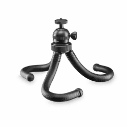 Mantona Gibbo Flex Ministativ 30 cm, Kamera Stativ mit flexiblen Beinen, Dreibein Reisestativ mit 360° Kugelkopf, Smartphonehalterung und Halterung kompatibel mit GoPro Angebot bei HelloDeals