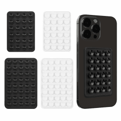 4 Stück Saugnapf Handy Doppelseitig, Universal Silikon-Saugnapf, Handy Kleber Rückseite Saugnapf für Smartphone Halterung Auto Bad Küche Ultradünn ohne Rückstände, Telefonzubehör, 2 Schwarz + 2 Weiß Angebot bei HelloDeals
