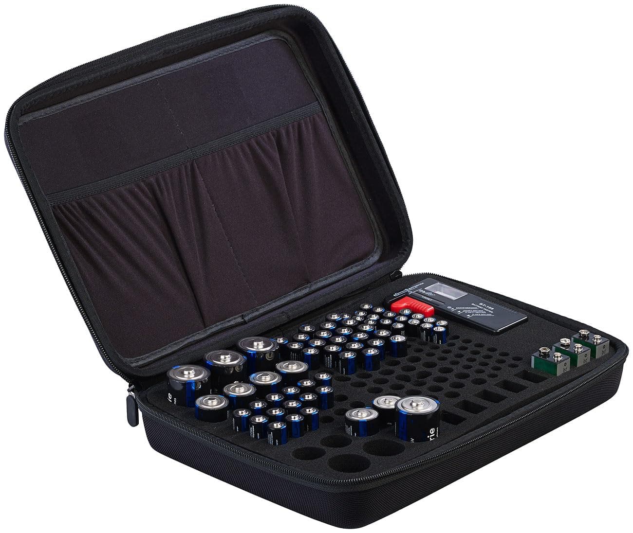 tka Köbele Akkutechnik Batteriekoffer: Aufbewahrungstasche für 148 Batterien mit Batterie-Tester (Batterieaufbewahrungsbox, Aufbewahrung für Batterien, Koffer Organizer) Angebot bei HelloDeals