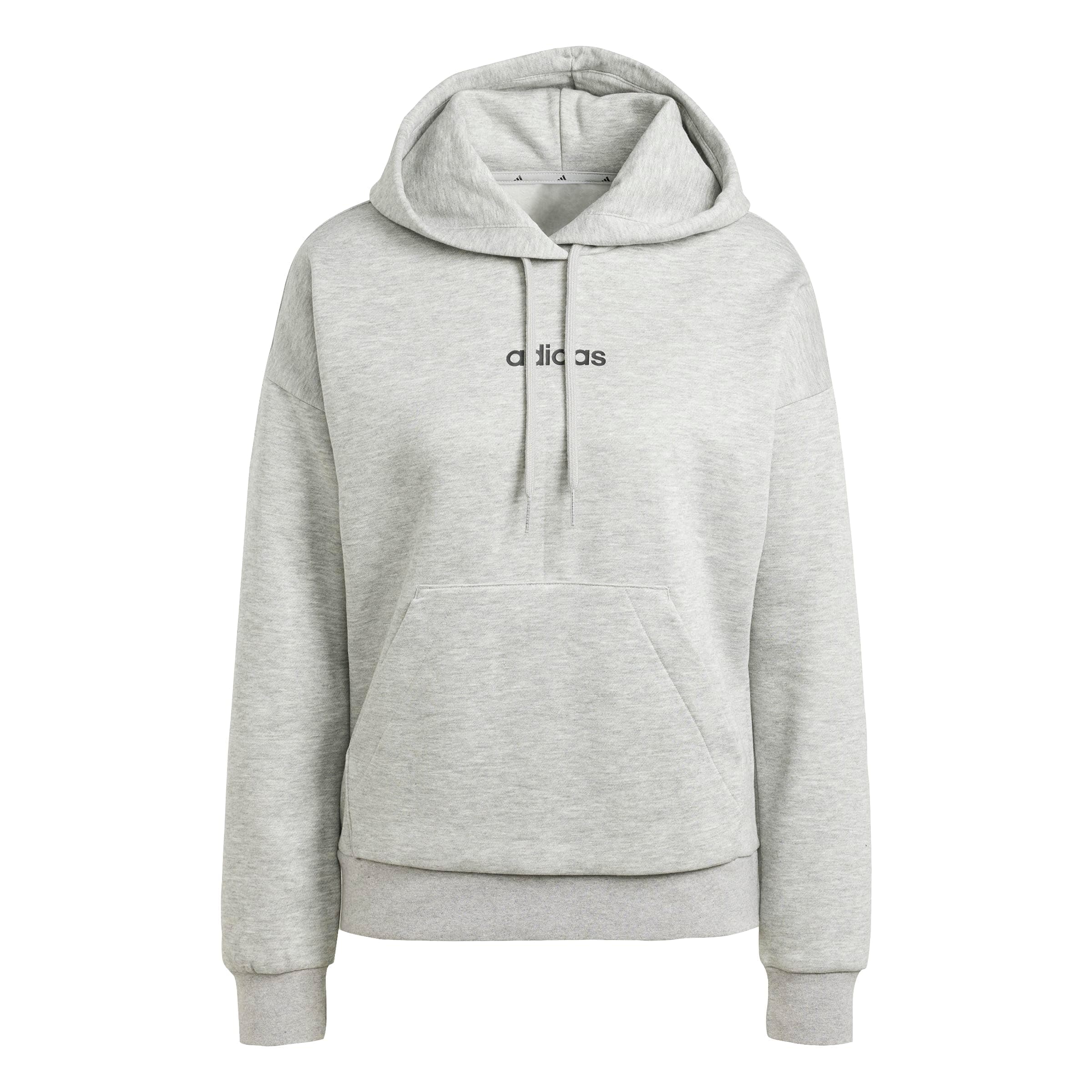 Adidas Damen Essentials LINEAR Fleece Hoodie L Medium Grey Heather/Black Angebot bei HelloDeals
