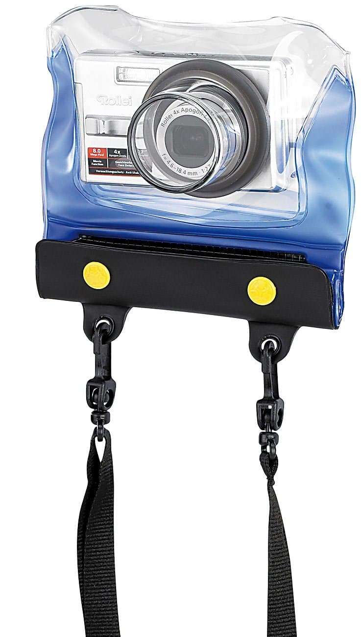 Somikon Unterwasser Kamera-Hülle: Unterwasser-Kameratasche Z-38 mit Objektivführung (Kameragehäuse, Regenschutz für Kamera, wasserdichte Taschen) Angebot bei HelloDeals