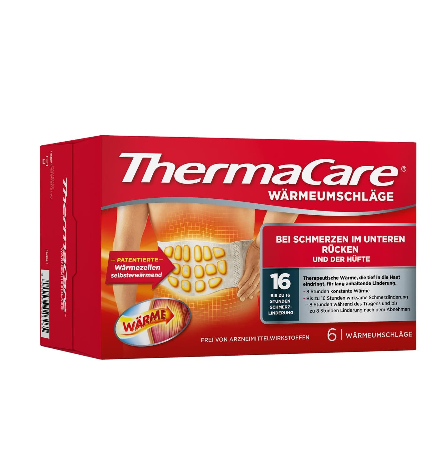 ThermaCare Wärmepflaster für den unteren Rücken, 6 Stück, bei Schmerzen im unteren Rücken und der Hüfte, Originalware von Angelini Pharma Deutschland Angebot bei HelloDeals