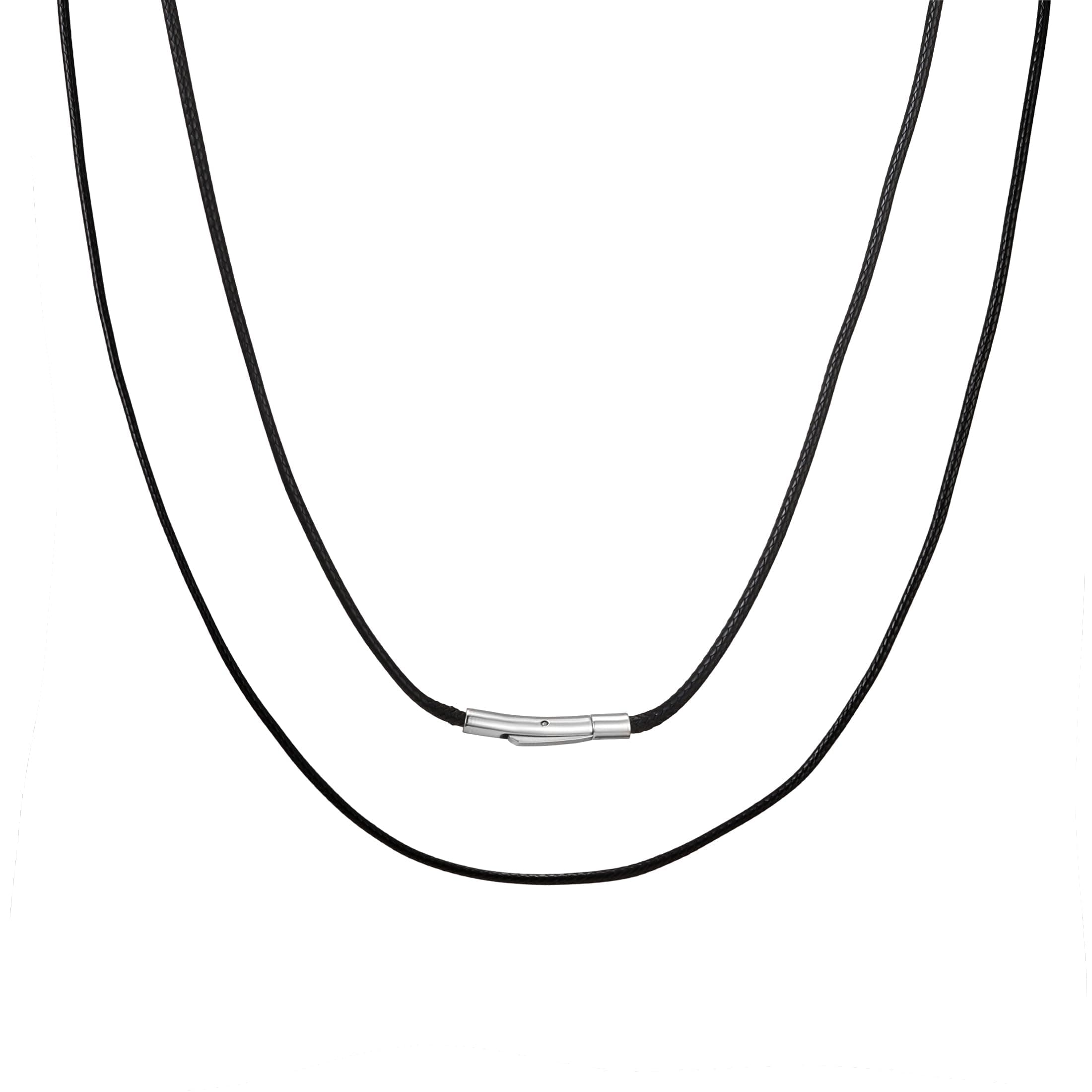 Lederkette Herren 2/3mm Kunstleder Halskette Schwarz/Braun Verfügbar Damen Leder kette mit Verschluss Kautschuk Kette 46-76cm für DIY Anhänger Schmuck Schwarz 2mm 46.0 Zentimeter Angebot bei HelloDeals