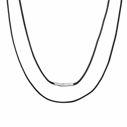 Lederkette Herren 2/3mm Kunstleder Halskette Schwarz/Braun Verfügbar Damen Leder kette mit Verschluss Kautschuk Kette 46-76cm für DIY Anhänger Schmuck Schwarz 2mm 46.0 Zentimeter Angebot bei HelloDeals