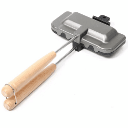 Lagerfeuer Sandwichmaker mit Holzgriffen, faltbarer Toaster für gegrillte Sandwiches mit offener Flamme Angebot bei HelloDeals