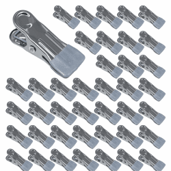 40 Stück Wäscheklammern Edelstahl klammern Metall Wäscheklammern Klein Metallklammern Stabil Ohne Abdruck Klammer für Kleidung, Handtuch, Socken, Fotos, Snacks Seal (Grau) Angebot bei HelloDeals