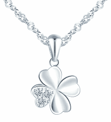 Kette Damen Halskette mit Kleeblatt Zirkonia Vierblättriges Glücksbringer Anhänger aus 925 Sterling silber Halskette für Frauen Mädchen Angebot bei HelloDeals
