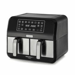 Kenwood kHealthy Fry Twin Airfryer HFM20.000MB, 8L (2x4L), Doppelkammer, 8 Programme, Dual Cook & Sync Finish Funktion, Touch-Display, Antihaft, 200 Grad, Timer (bis 60 Min) & 24 h Dörrfunktion) Angebot bei HelloDeals