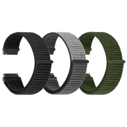 YCHDDER Fabric Nylon Uhrenarmbänder,16mm 18mm 19mm 20mm 22mm 24mm Schnellverschluss Armband Verstellbare Aatmungsaktive Gewebte Sportbänder Ersatzarmband für Herren Damen Dunkelschwarz+Eisengrau+ArmeegrüN 22mm Angebot bei HelloDeals