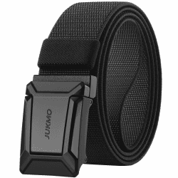 JUKMO Taktischer Stretchgürtel für Männer, Militär Arbeit Rigger Wandern,3,8cm elastische Nylon Web Ratsche Schnellspanner Gürtel in Geschenkbox Schwarz M-für Taille 91cm-105cm(Länge 125cm) Angebot bei HelloDeals