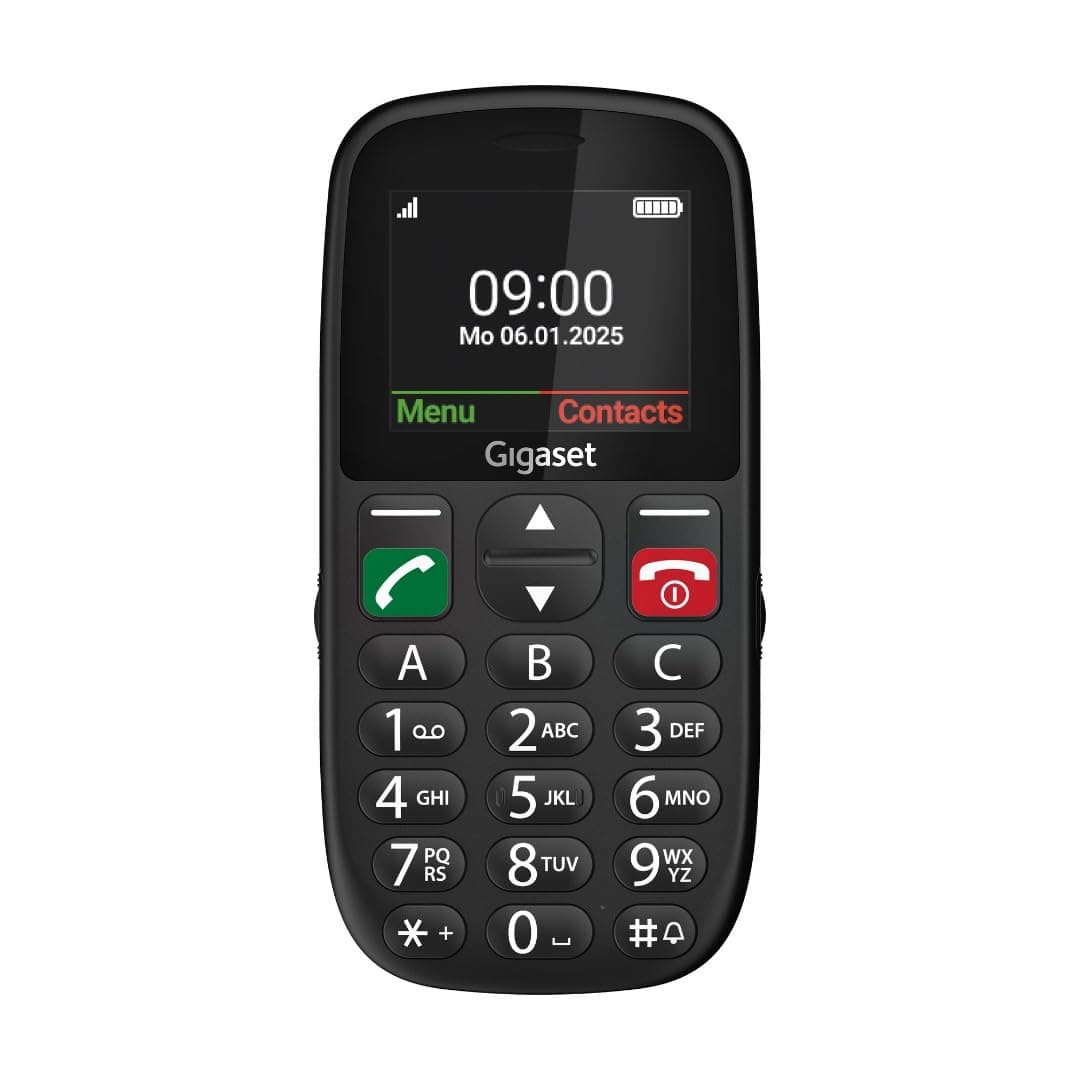 Gigaset GL395 Mobiltelefon – einfache Bedienung für Senioren, große Tasten & SOS-Notruftaste – Staub- & spritzwassergeschützt IP44 Schutzklasse – ohne Vertrag – 2,2 Zoll TFT-Farbdisplay, Schwarz GL395 Black Angebot bei HelloDeals