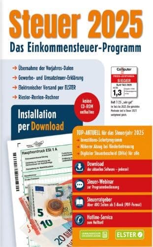 Aldi Steuer Software 2025 - Steuererklärung Einkommenssteuer für Freiberufler und Arbeitnehmer - Steuerprogramm 2025 - Neu und OVP (Installation per Download) Angebot bei HelloDeals