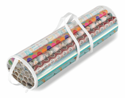 Whitmor Transparente Aufbewahrungsrollen mit Reißverschluss, 25 Stück (1 Stück), transparent Transparente Geschenkpapier-Organizer-Rolle Transparent, Gold, Vinyl, None 1 stück (1er Pack) Angebot bei HelloDeals