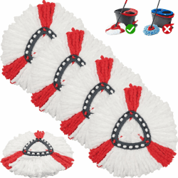 5 Pack Moppköpfe Ersatz Kompatibel mit O Cedar/Vileda Triangle Swivel Mops - Mikrofaser Moppkopf Nachfüller für 1-Tank System, maschinenwaschbar, leicht zu ersetzen, Tiefenreinigung Angebot bei HelloDeals