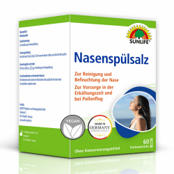 SUNLIFE Nasenspülsalz: Nasenspülung zur Reinigung verstopfter Nase, 60 Sticks à 2,25g 2.25 kg (1er Pack) Angebot bei HelloDeals