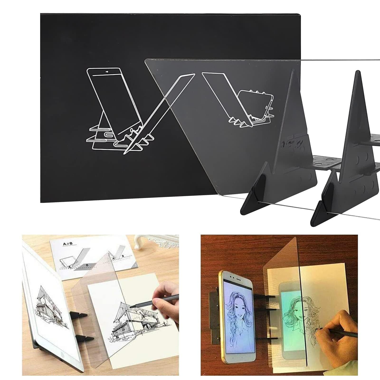Optisches Zeichenbrett Zeichenbrett Skizzieren Linse Skizze Assistent Bildreflexion Projektor Malbrett Kopiertisch Projektion Linyi-Brett Plotter Zeichenhilfe für Kinder Anfänger Angebot bei HelloDeals
