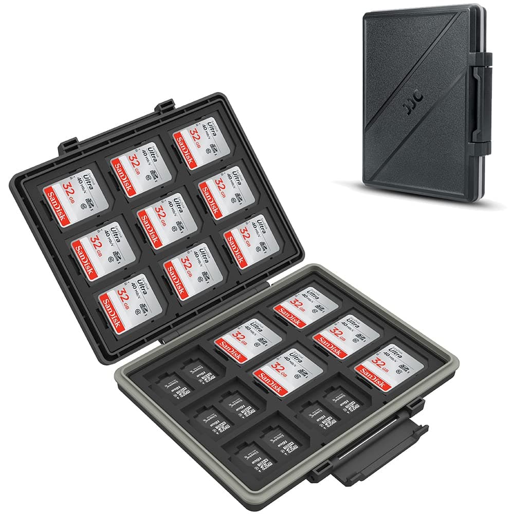 JJC 54 Steckplätze Speicherkarten Etui Tasche Aufbewahrung für 36 Micro SD SDXC SDHC + 18 SD SDXC SDHC, Wasserdicht Speicherkartenetui SD Karten Tasche Etui Schutzbox Tragetasche - Memory Card Case für 36 Micro SD + 18 SD-Karte Angebot bei HelloDeals
