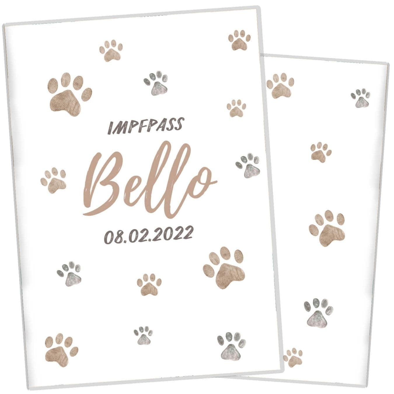 Impfpasshülle für Tiere I Personalisierbar mit Namen oder Geburtsdatum I Persönliche Geschenkidee für Haustierbesitzer I Schutzhülle für den Impfpass für Haustiere (Pfote Beige) Impfpass für Tiere personalisiert Pfote Beige Angebot bei HelloDeals