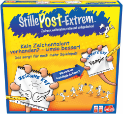 Goliath, STILLE POST EXTREM, Gesellschaftsspiel für Erwachsene und Kinder ab 8 Jahren, Lustiges und Schnelles Zeichenspiel, Für Familie oder Freunde, Brettspiele, 4 bis 6 Spieler, 20 Min Angebot bei HelloDeals