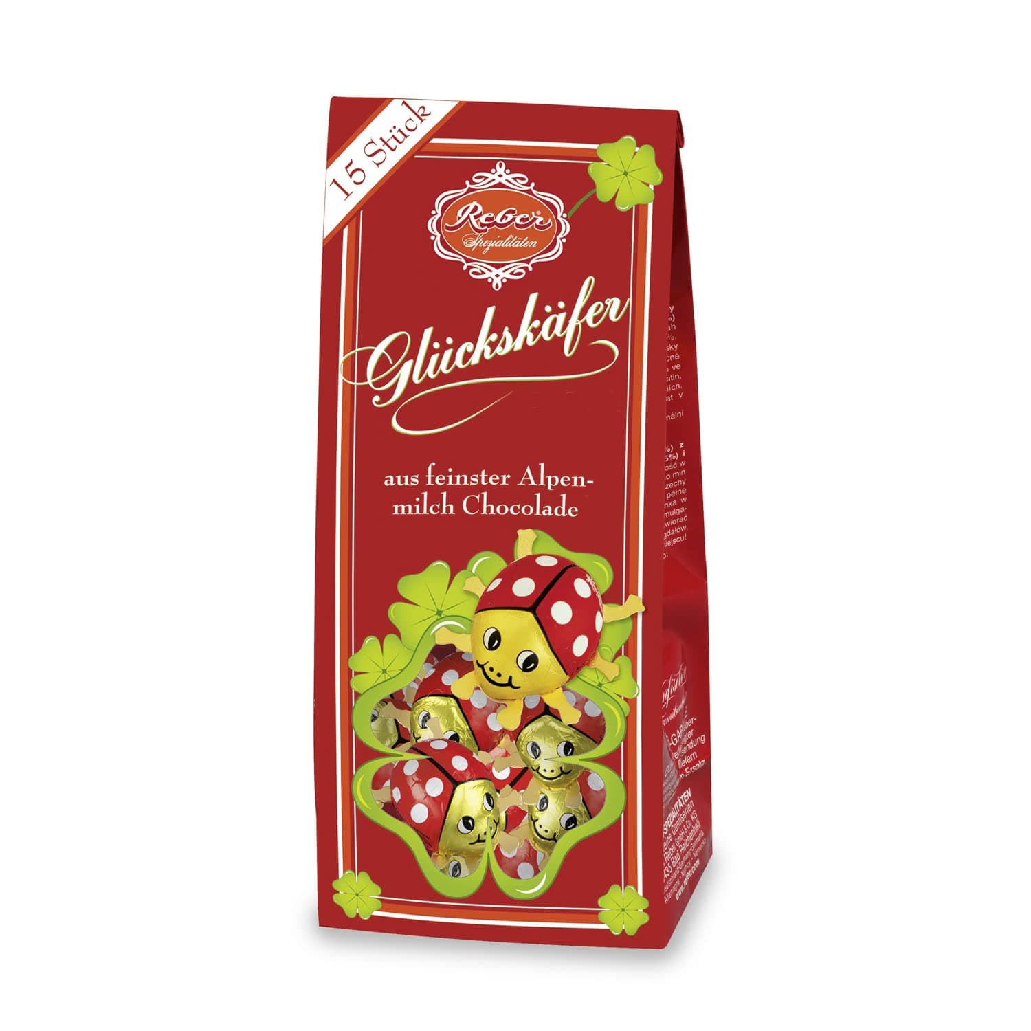 Reber Glückskäfer-Beutel – 15er Beutel – Schoko-Glückskäfer aus Alpenmilch-Schokolade Angebot bei HelloDeals