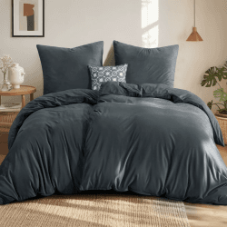 Aisbo Winter Plüsch Bettwäsche 135x200 4teilig Grau - Flanell Flauschige Warme Bettbezug 2er Set und 2 Kissenbezüge 80x80 cm, Teddy Fleece Samt Cashmere Touch Winterbettwäsche mit Reißverschluss Angebot bei HelloDeals