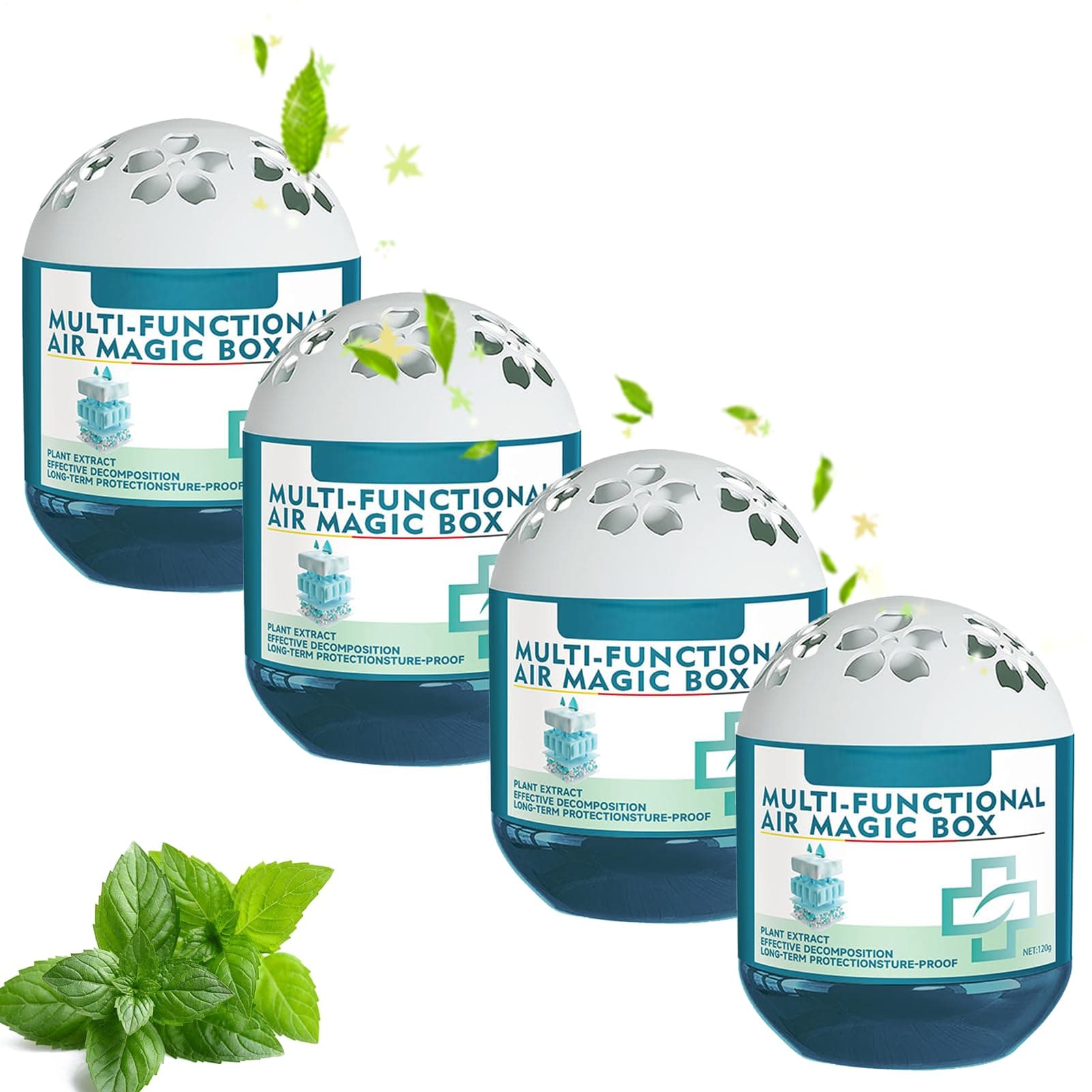 Magic Box zur Staubentfernung in Innenräumen, 4 Stücke Automatische Staubsammlung, 120g Pflanzenextraktformel, Multifunktionale Air Magic Box, Langanhaltende Frische für Haustierbereiche, Zuhause Angebot bei HelloDeals