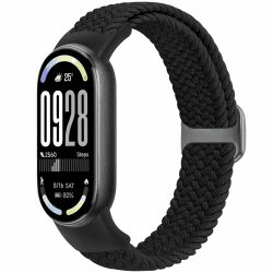 Geflochtenes Armband Kompatibel mit Xiaomi Smart Band 10/9/8, Elastisches Uhrenarmband Solo Loop Nylon Dehnbares Ersatzarmband für Xiaomi Smart Band 10/9/8 für Damen Herren Schwarz Angebot bei HelloDeals