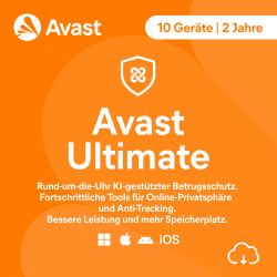 Avast Ultimate 2026 | 10 Geräte | 2 Jahre | Aktivierungscode per Email 24 Monate 10 Geräte Angebot bei HelloDeals