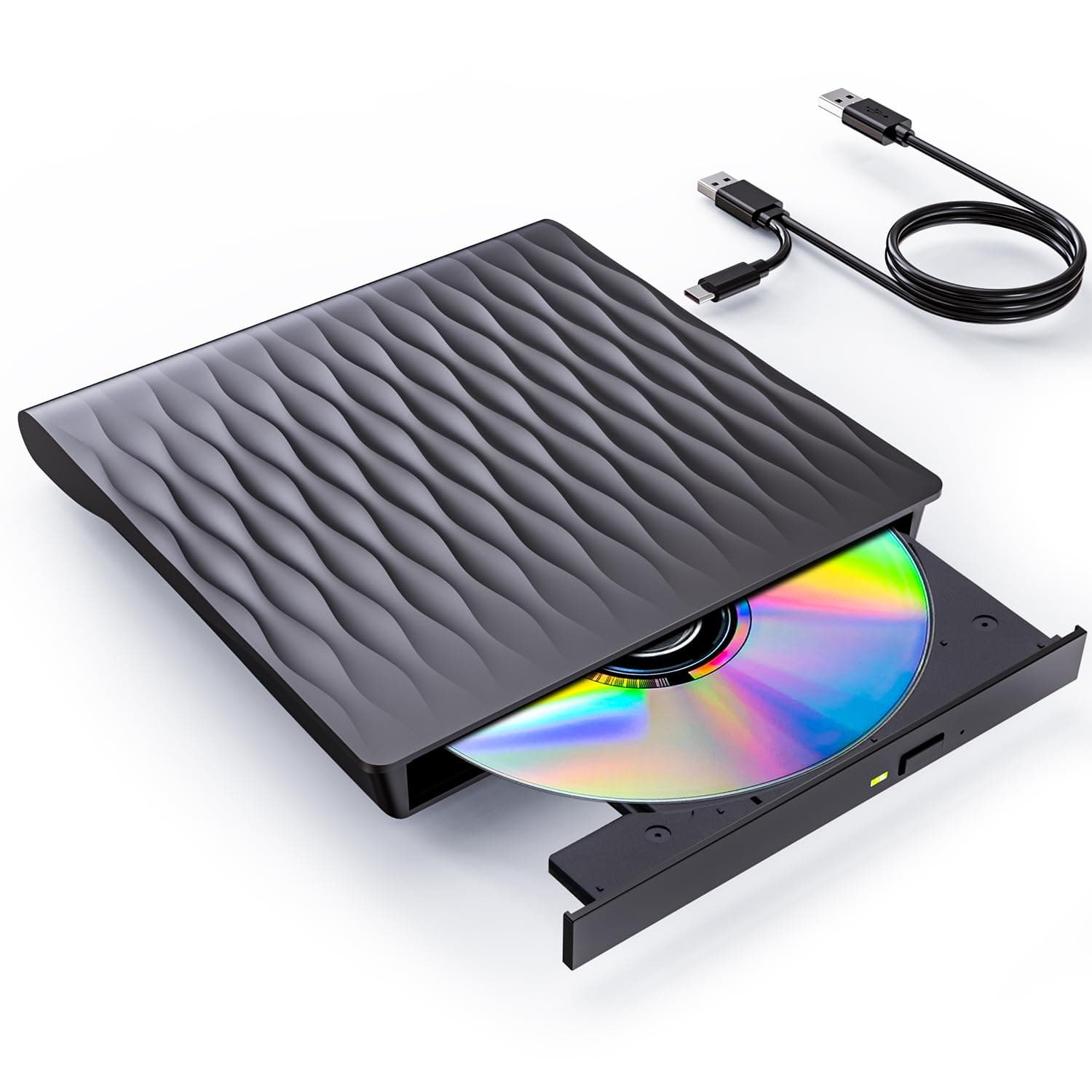DANGZW Externes DVD CD Laufwerk, USB 3.0 Typ-C Slim Tragbares CD DVD +/- RW ROM Interne CD- & DVD-Laufwerke, DVD Brenner, Player, und Writer für Laptop PC, Windows 11/10/8/7/XP/Vista, Linux und MacOS Schwarz Angebot bei HelloDeals