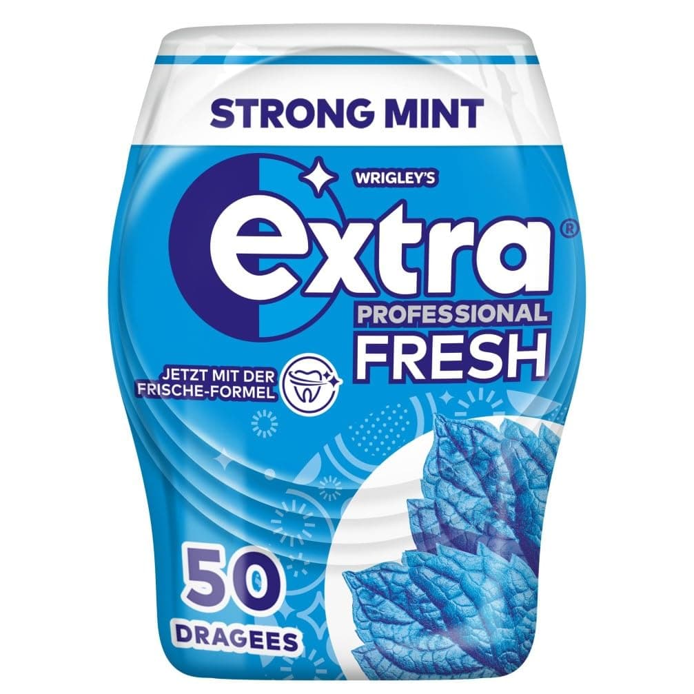Extra Professional Kaugummi Zuckerfrei, Fresh Strong Mint, 50 Dragees, Xylitol Kaugummi ohne Zucke mit Minz Frische (50 Dragees) Strong Mint 50 stück (1er Pack) Angebot bei HelloDeals