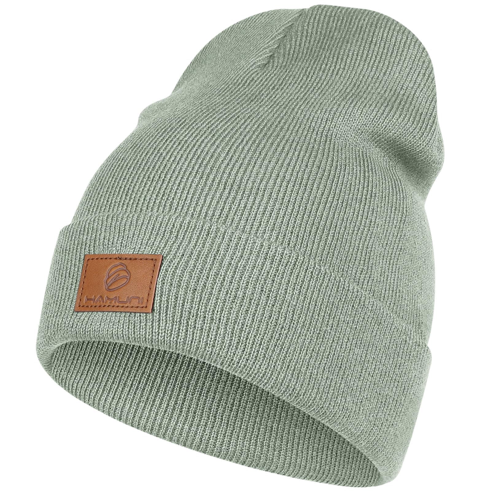 Beanie Mütze für Herren Damen, Klassische Wintermützen Bequem Atmungsaktiv Weich Acryl Beanie Hat Strickmütze Vintage Einfarbig Strick Bündchen Beanies Unisex Einheitsgröße Hellgrau grün Angebot bei HelloDeals