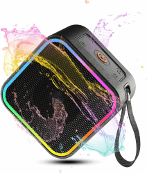 Bluetooth Lautsprecher mit Tiefer Bass, Musikbox Bluetoot h 5.3 mit Dual Lautsprecher, 10H Akku, Tragbarer Box Freisprechen, RGB Licht, Bluetooth Speaker IPX6 Wasserdicht für Party, Outdoor Schwarz Angebot bei HelloDeals