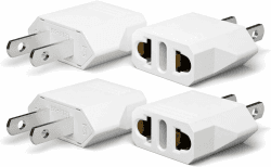 4 Stück Reiseadapter, EU to US Adapter, Adapterstecker USA Deutschland Stecker, Reisestecker EU auf US Deutschland/Europa Stecker Amerika/Kanada/Mexiko Konverter für Geräte mit USA-Weiß EU TO US-White Angebot bei HelloDeals