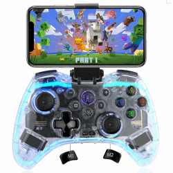 Wireless Controller für iPhone, Megadream MFi RGB Transparent Mobile Game Gamepad Joystick mit Turbo für iOS/Android/PC, für iPhone15/14/13/12Pro Max, Samsung, Nokia, OPPO, Google, Direct Play Angebot bei HelloDeals