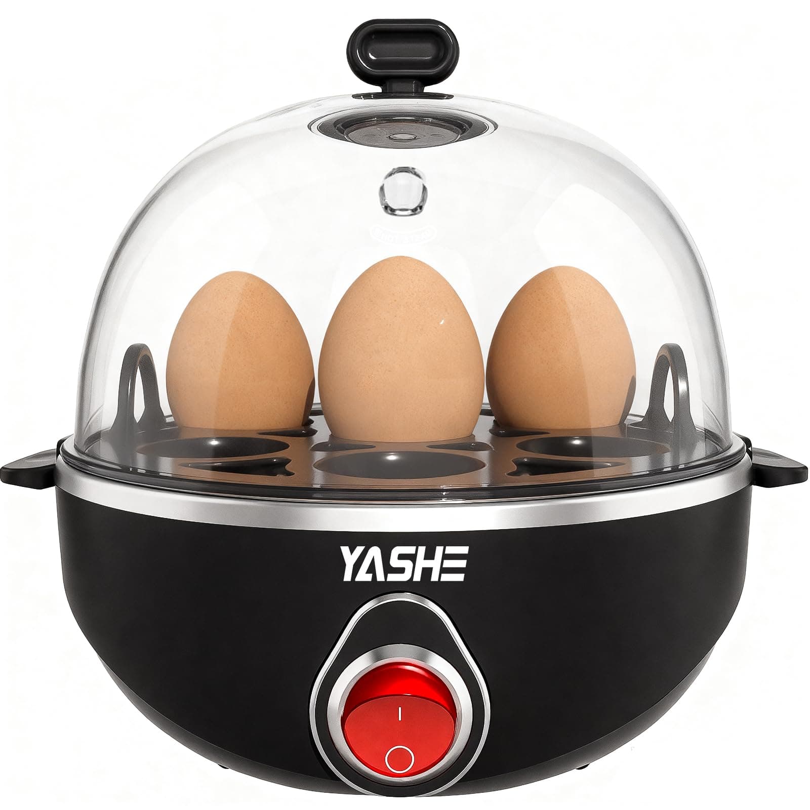 YASHE Eierkocher, elektrischer Eierkocher für 7 Eier für hart, mittel und weich gekochte Eier, mit Messbecher, BPA-freiem Tablett und Deckel, automatischer Abschaltung und Überhitzungsschutz Angebot bei HelloDeals